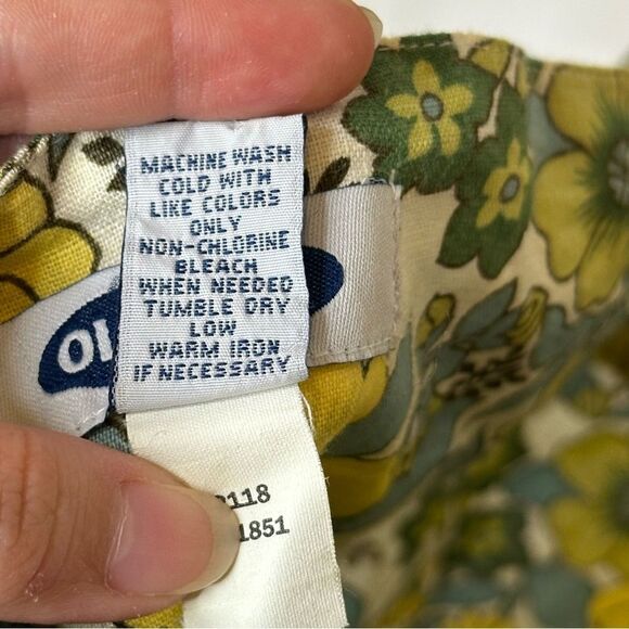 Y2K Old Navy Yellow Green Multicolor Floral Halter Mini Dress Sz 4 Coconut Girl - Picture 7 of 7
